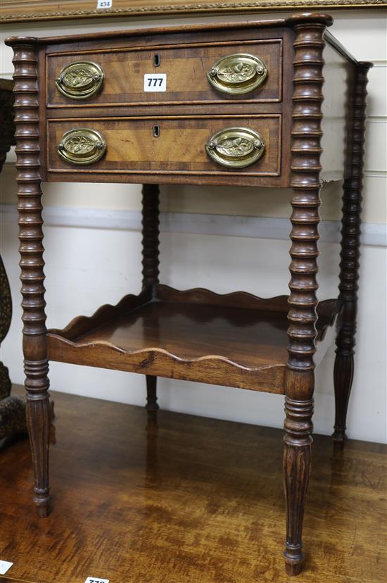 A Regency mahogany work table 1ft 6in.
